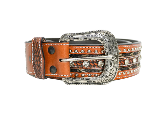 Brown Western Diamond Belt