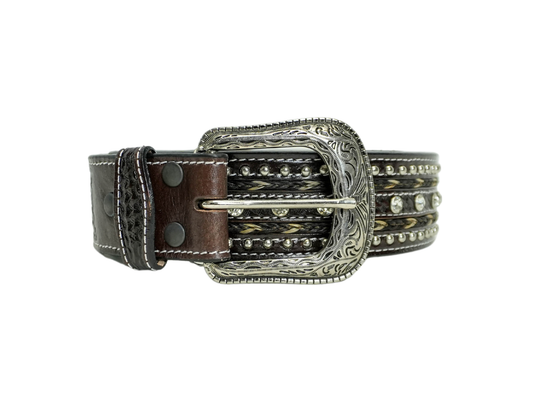 Black Western Diamond Belt