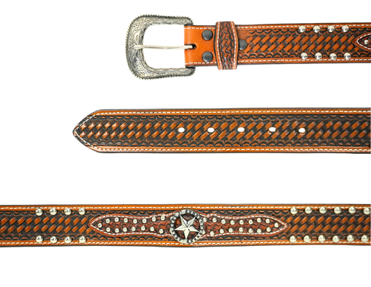 Brown Western LoneStar Belt