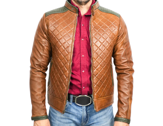 Diego Brown/Black Leather Jacket