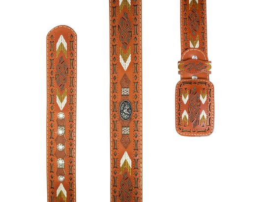 Cognac Wild West Cowboy Belt