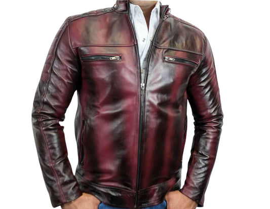 Dante Cherry Leather Jacket