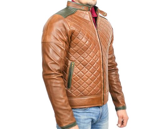 Diego Brown/Black Leather Jacket