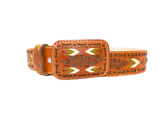Cognac Wild West Cowboy Belt