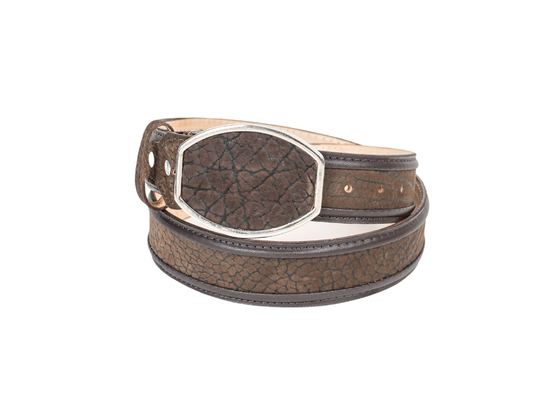 Brown Bullneck Metal Buckle Belt