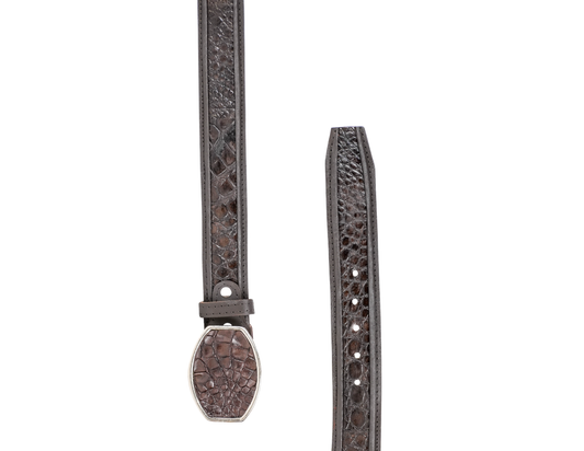 Brown Caiman Cowboy Belt