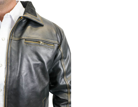 Cesar Black Leather Jacket