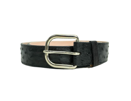 Casual Ostrich Belt- BLACK