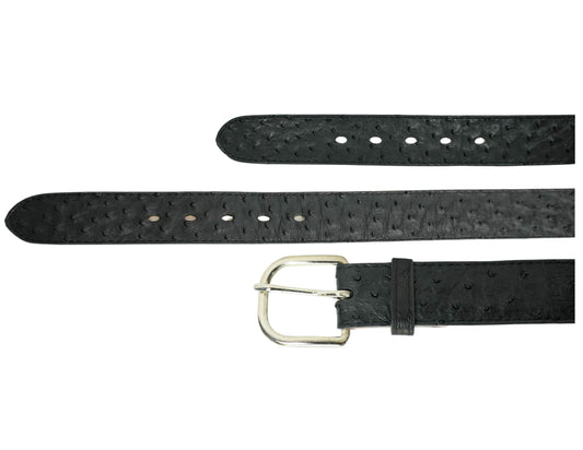 Casual Ostrich Belt- BLACK