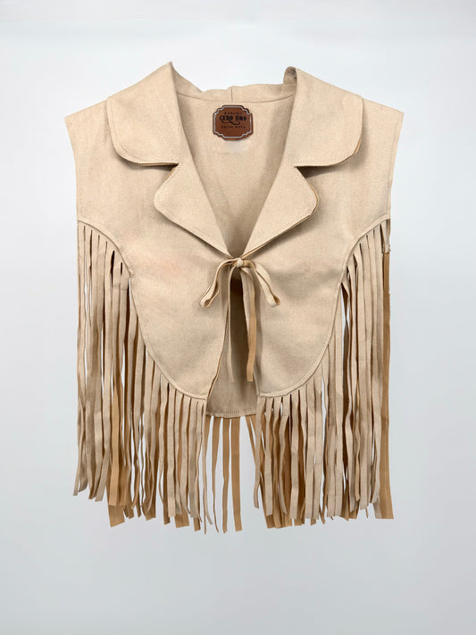 Desert Willow Fringe Western Vest – Sand Beige