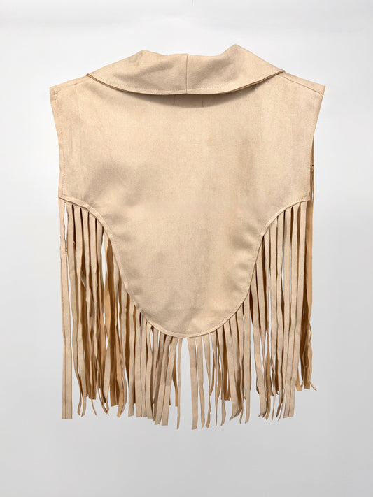 Desert Willow Fringe Western Vest – Sand Beige