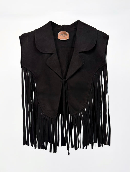 Desert Willow Fringe Western Vest – Black