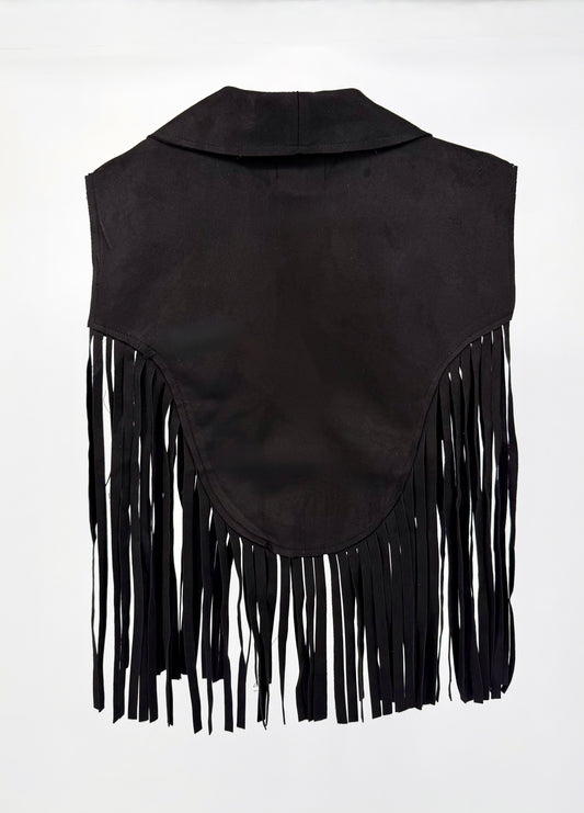 Desert Willow Fringe Western Vest – Black