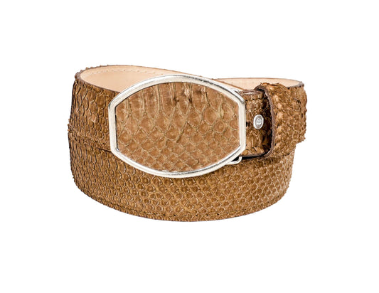 Python Belt - Honey Metal Buckle