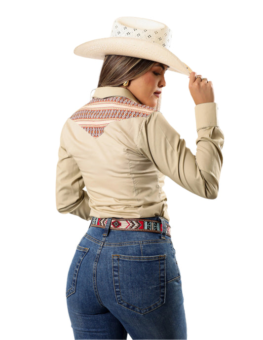 Western Cowgirl Beige Shirt