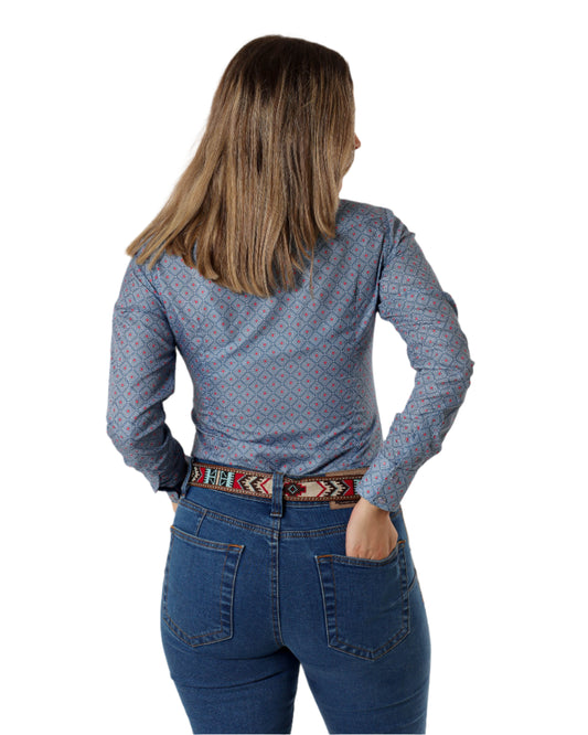 Western Cowgirl Blue Shirt