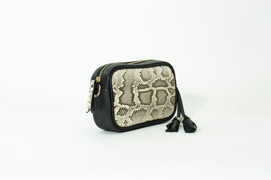 Python leather shoulder bag