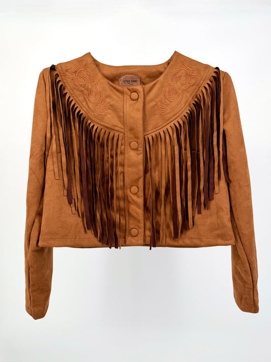 Sierra Fringe Embroidered Western Jacket – Camel Brown