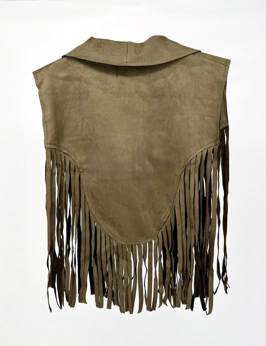 Desert Willow Fringe Western Vest – Olive Green