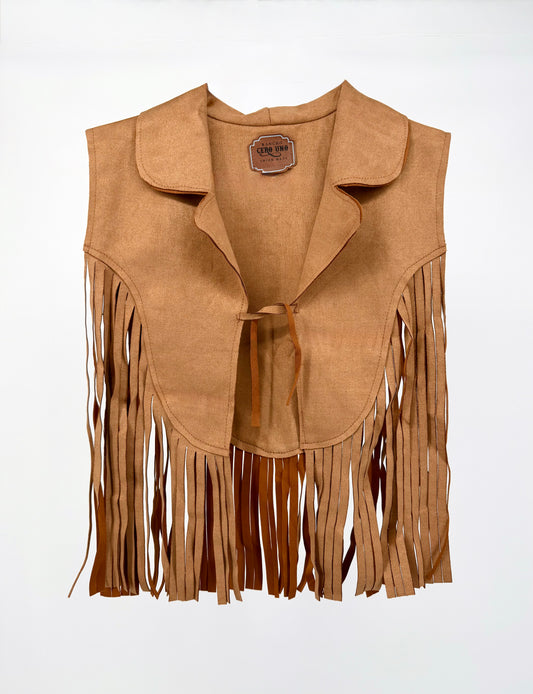 Desert Willow Fringe Western Vest – Camel Brown