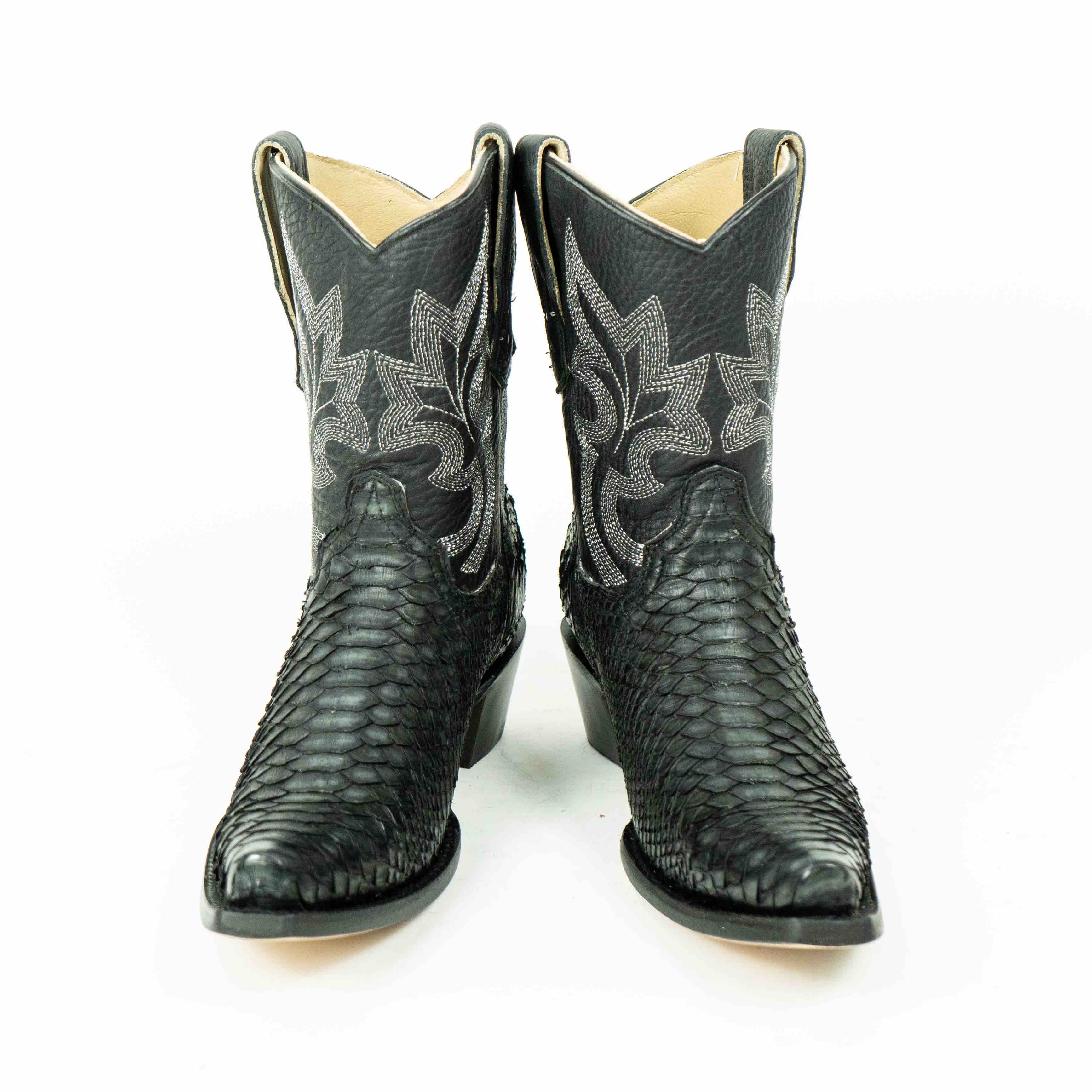 Black Python Snip Toe Western Booties – Luumont