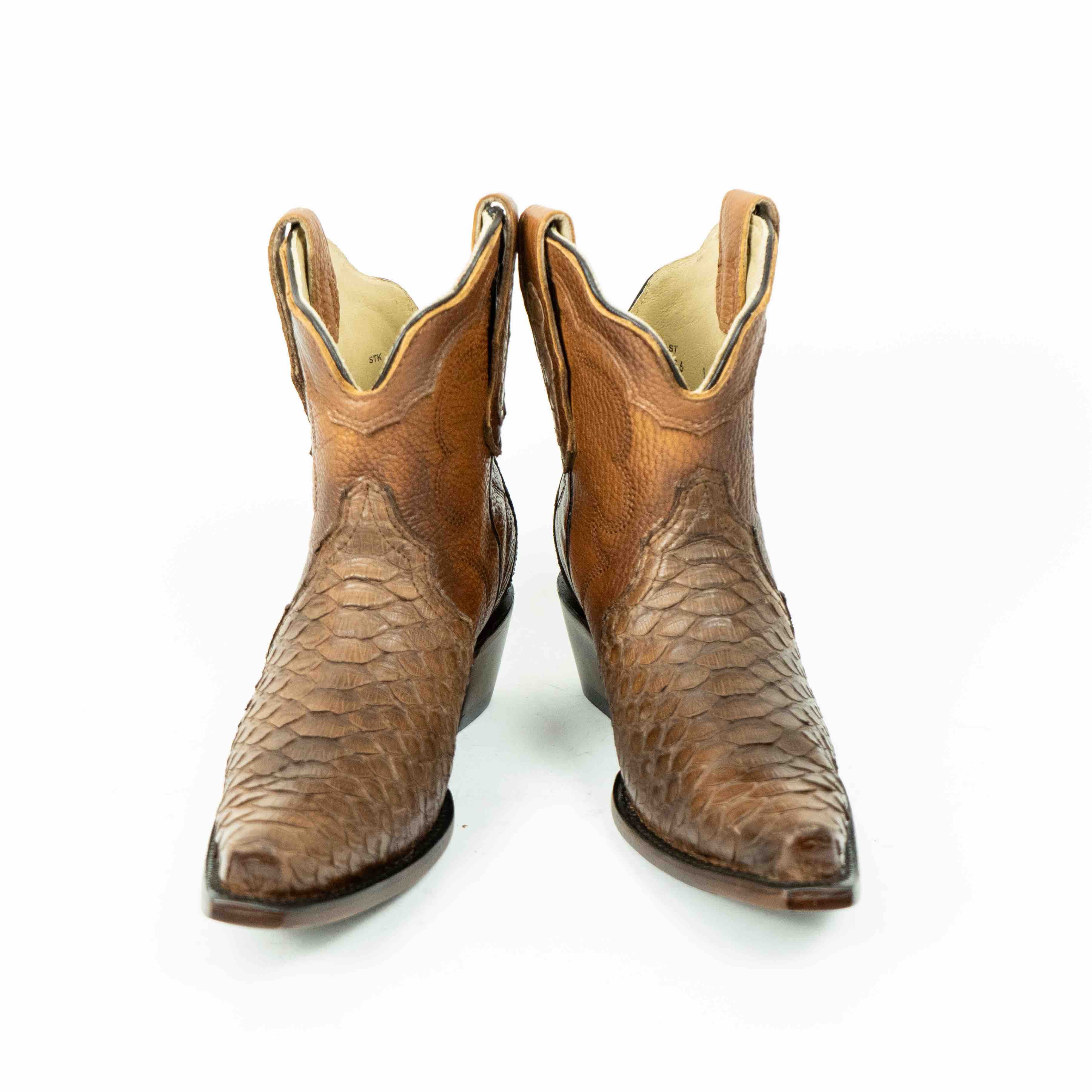 Brown Python Snip Toe Western Booties – Luumont