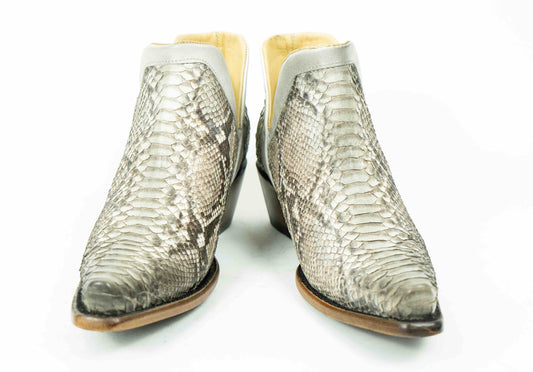 Natural Python Snip Toe Western Booties