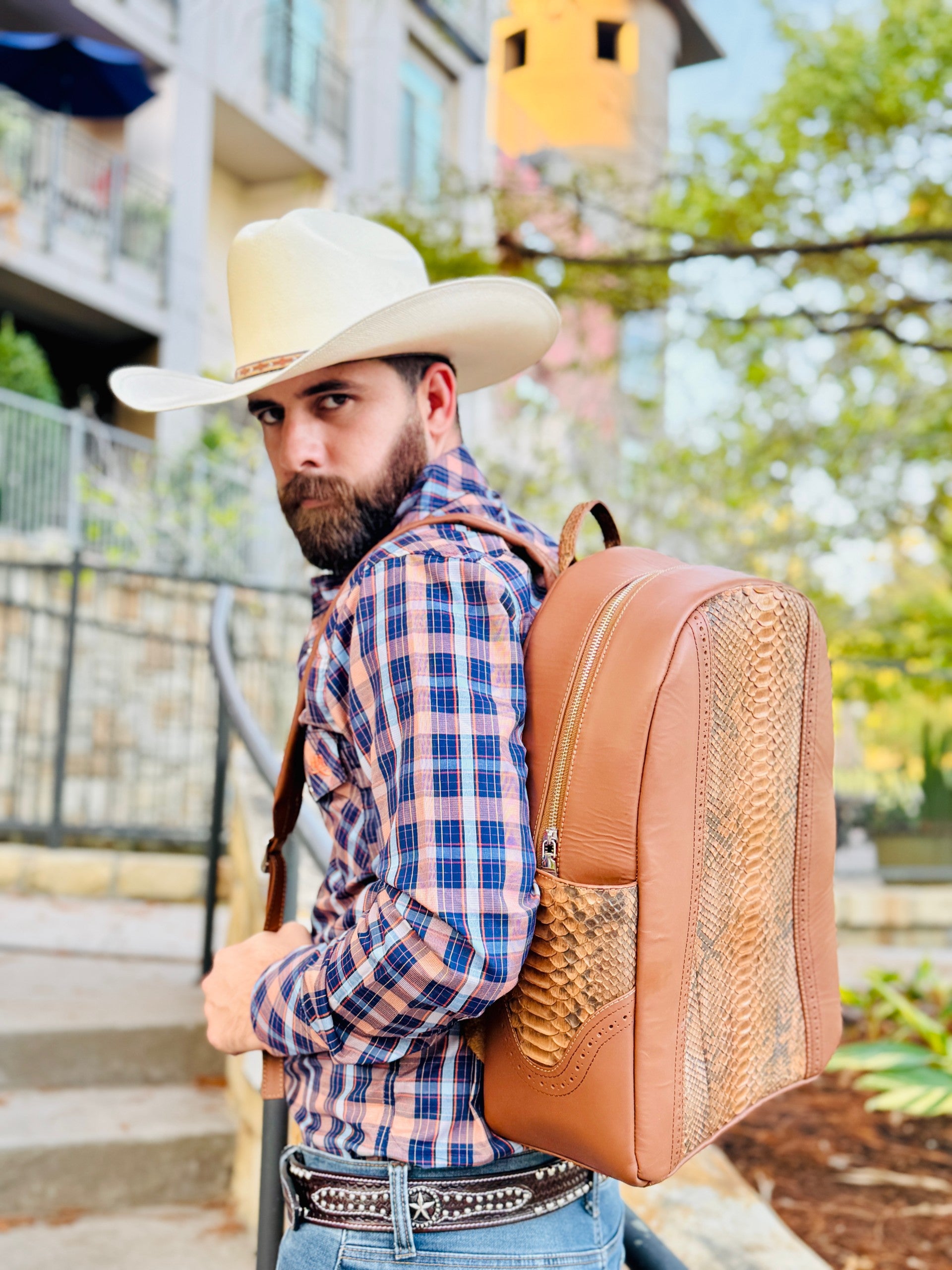 cowboy leather backpack Python Backpack – Luumont